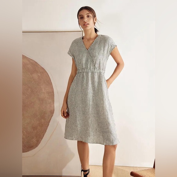 Lintico Dresses & Skirts - Lintico Aria Striped Linen Dress XS